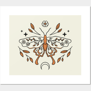 Celestial Floral Moth Posters and Art